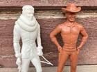 Vtg 5 1 8  Brown Cowboy   White Indian Playset Figures Marx  
