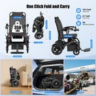 36lbs Foldable Electric Wheelchair  Lightweight Dual Motor Power Chair 2 Battery