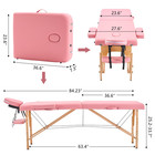Massage Table Portable Lightweight 2 Folding Adjustable Lash Facial Tattoo Bed P