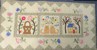 Quilted Applique Wall Hanging Table Runner Folk Art Cats 39  X 20 