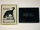 Vintage Antioch Ex Libris Bookplates  45 Gummed Labels In Box  Cat On Books 
