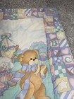 Vintage Baby Quilt Abc Teddy Bear Duck Bunny Reversible Blanket 90s Nursery Deco