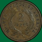 1867 Two Cent Piece Choice Almost Uncirculated Au  Coin  41640