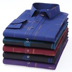 Mens Dress Shirts Formal No Ironing Elastic Long Sleeves Business Casual Shirts