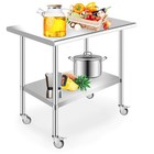 Stainless Steel Table For Prep   Work 36   X 24   With Wheel For Kitchen