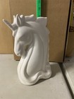 Vintage Unicorn Head Figurine Porcelain White Magical Fantasy Mythical 9  -  a