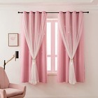 Pink Curtains For Girls 42 w X 84 l  pack Of 2  2panels   double-layer pink