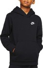 Boy s Nike Sports Wear Hoodie Po Club Kids  black white 