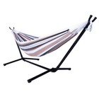 Double Hammock Set W  Steel Stand Carrying Case For Indoor Outdoor Summer W  Bag