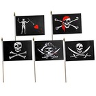 Pirate Skull Stick Flag Set Small Mini Jolly Roger Jack Rackham Edword Dead 
