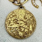 Lucky Token Charm Bracelet Horseshoes Elephant Coin Toggle Clasp Gold Tone
