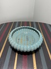 Chinese Celadon Glazed Porcelain Dish W  Gilt Calligraphy     Scalloped Rim     7   