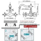 Brass Wall Mount Bathroom Sink Faucet Basin Swivel Spout Dual Handle Tap Hwzh050