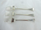 Antique Sterling Silver Set Of Three Old English Dinner Forks london 1802