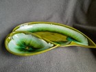 Stunning Vintage Mcm Santa Anita Ware Large Green Drip Glaze Divided Dish R-17