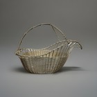 Vtg French Silver Plated Wine Basket William Adam   s With Label Made In France