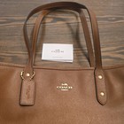 Coach F58846 New Crossgrain City Zip Tote- Heather Gray  Leather  Nwt