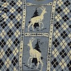 Catalina Rare Vintage 1940   s Wool Knit Novelty Sweater Blue Reindeer Fair Isle