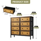 Chest Of 8 Fabric Brown Drawer Dresser Wood Bedroom Storage Organizer Cabinet