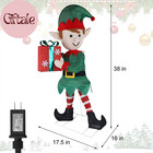 Lighted Christmas Elf Outdoor Decor 38 Inch Pre Lit Led Tinsel Figure