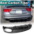 Fit For Audi A7 Sline S-line S7 2011-2014 Real Carbon Rear Bumper Diffuser Lip