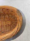 Vintage Small Basket No Handles Shallow Woven Oval Wicker Organizer Storage