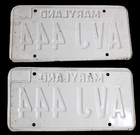 State Of Maryland Automobile Car License Plates Matching Set 1975-1980 Avj-444