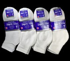 3-12 Pairs White Diabetic Ankle Quarter Crew Socks Health Mens Womens Size 9-15