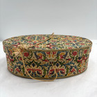 Set Of 2 Oval Nesting Decorative Boxes With Lids Floral Storage Gift