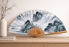 Japanese Folding Fan Landscape Wall Decor Hand Painted Style Signed