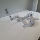 Silver Dual Monitor Computer Desk Mount