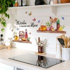 Wall Sticker Butterfly Flower Decal Kitchen Shelves Vinyl Mural Arts Home Decor