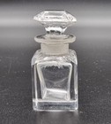 Antique Victorian Hand Blown Glass Scent Bottle With Glass Cap England 1850