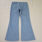 Vtg 70s Sears Kings Road Jeans Joint Flare Pants Baby Blue Brushed Cotton 35x28