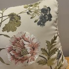 Croscill Daphne Throw Pillow Square Embroidered Beige Floral 17x17   