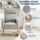 Grey Sherpa Upholstered Nursery Glider Rocker Retractable Footrest High Backrest