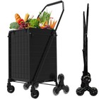 Lightweight Folding Stair Climber Cart With Waterproof Bag - Grocery Trolley Hel
