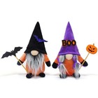 2 Pcs Halloween Gnomes Plush Handmade Scandinavian Swedish Tomte Doll