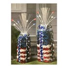 Member s Mark Pre-lit Sparkling Red White   Blue Tinsel Decor  Set Of 2