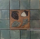 Grueby Green Repro Craftsman Tile Fireplace Surround W Nature Inspired Accents
