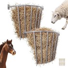 2 Pack Livestock Corner Hay Feeder Wall Mounted Goat Hay Rack For Horses Steel