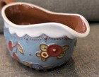 Mary Engelbreit Bless Our Home Cherries Blue Brown Gravy Boat Retired 2001