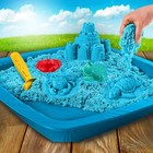 Kinetic Sandcastle Kit Set 3 Molds Tool Blue Sand   Play Tray Never Dries Out