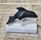 Rare  Ancient Roman Bronze Dolphin Figurine On White Base     1st-3rd Century Ad