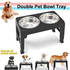 Elevated Double Dog Bowl Cat Feeder Raised Stand Feeding Food Water Pet Dishes