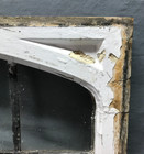 Antique Vtg Peaked 6 Lite Leaded Glass Window Sash 1586-24b