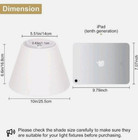 Small White Fabric Lamp Shade 5 5  Top X 10  Bottom X 6 6  High W  Clip