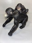 Chimpanzee Figure Mother With Baby On Back Pvc 4  X 5   good Condition