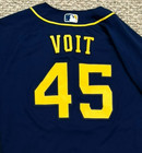 Voit Size 46  45 2023 Milwaukee Brewers  game Used  Jersey Road Navy Mlb  400