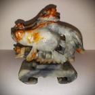 Vintage Chinese Soapstone Carving Of Koi Fish 4 Wealth Prosperity   Longevity